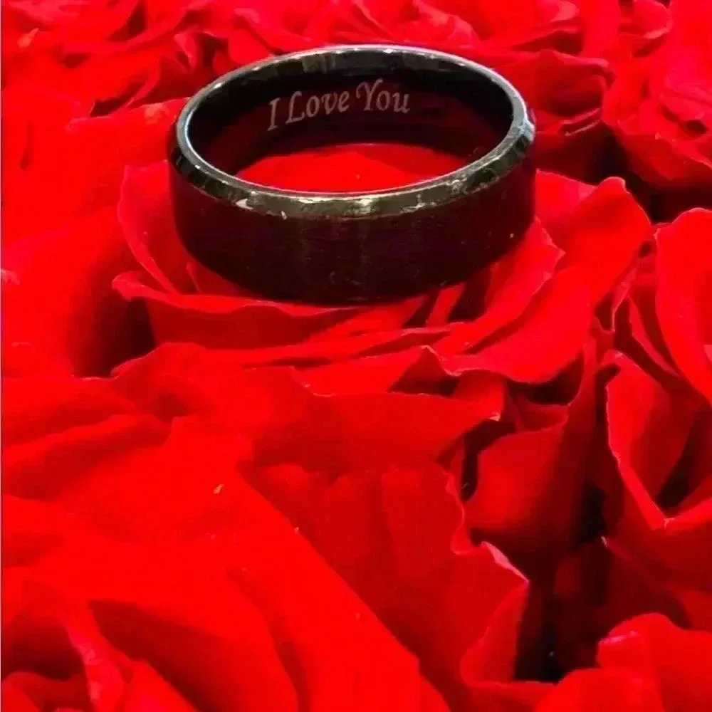 METAL I LOVE YOU BAND RING SIZE 11.5